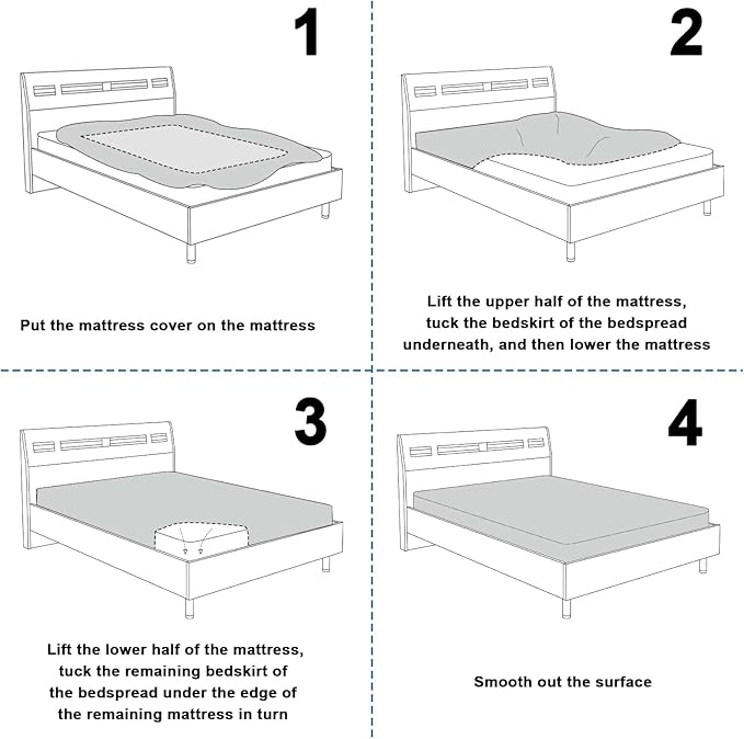 SPRINGSPIRIT Full Size Waterproof Mattress Protector, Full Mattress Cover Pad Waterproof with Deep Pocket up to 14’’, Bed Fitted Sheet
