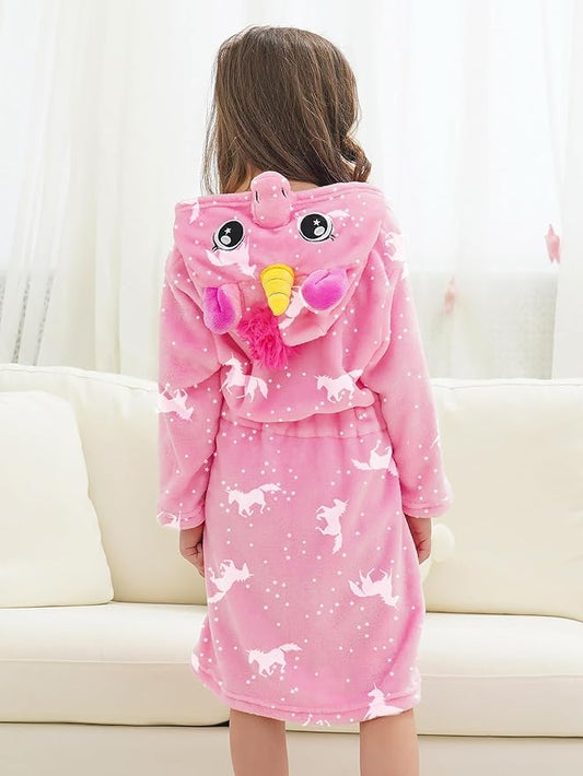 Doctor Unicorn Soft Unicorn Hooded Bathrobe Sleepwear - Unicorn Gifts for Girls