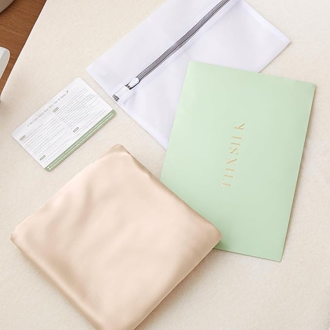 THXSILK 100% 7A+ Grade Mulberry Silk Mini Bassinet Toddler Bedding Sleeve for Hair and Skin Health, Oeko-TEX Certified Safety Comfortable 22inch*20.5inch, Champagne