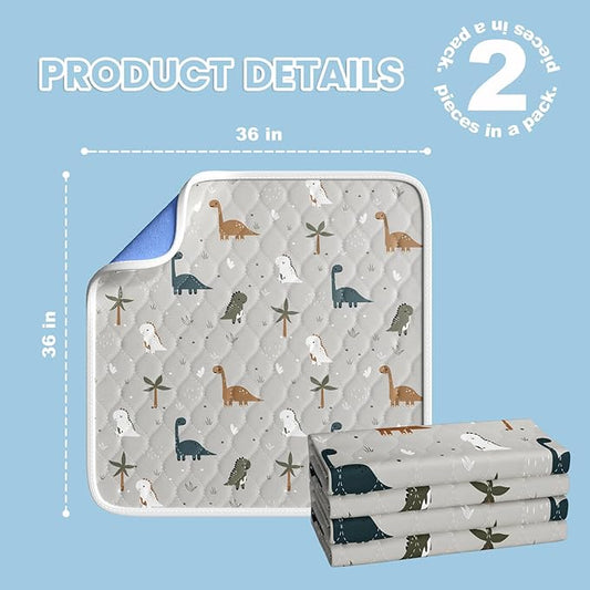 Bed Wetting Pads for Kids & Toddlers, 36"x36" 5 Layer Waterproof Washable Pee Pads, Potty Training Mattress Protector, Absorbent Chuck Pads Non Slip for Bedwetting Kids, Hospitals, Pet (Grey,2Packs)