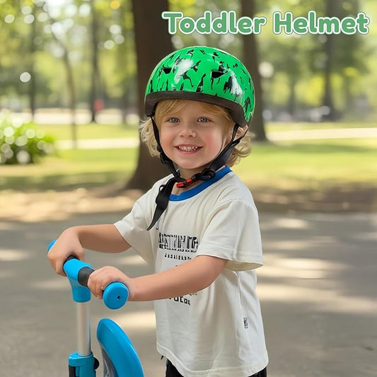 Toddler Bike Helmet with Gloves and Backpack Set, 3 Sizes for Baby Infant to Kids Ages 1-3 3-5 5-8+, Adjustable Boys Girls Bike Helmet for Bicycle/Scooter/Skateboard/Roller Skate