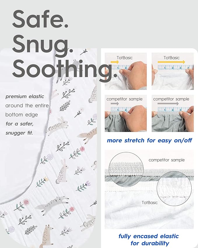 Changing Pad Cover for Girls Boys, TotBasic Premium Soft Boho Changing Table Covers, Stretchy Jersey Changing Table Sheets - Fits All Standard Changing Tables - 2 Pack (Sage Green&Botanical Leaf)