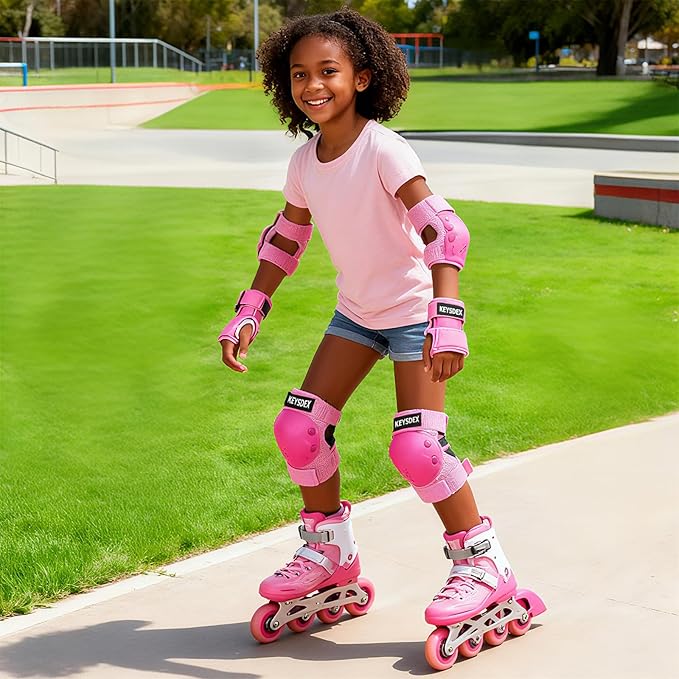 Kids/Youth Knee Pads Elbow Pads Wrist Guards Protective Gear Set for 3-15 Years, Child Roller Skates, Cycling, BMX Bike, Skateboard, Inline Skating, Scooter Riding and Outdoor Sports