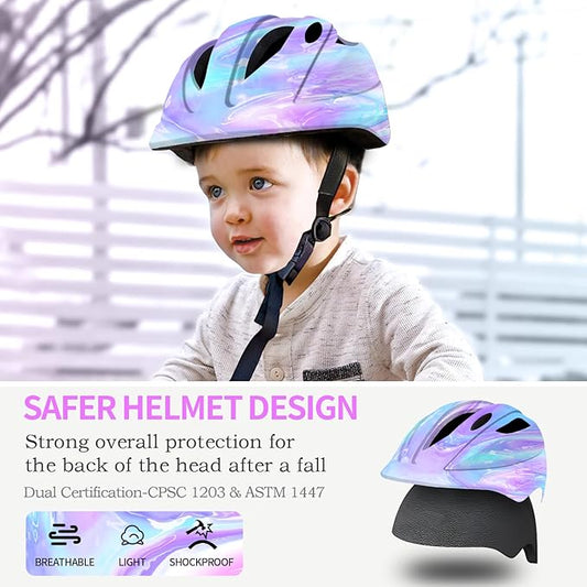 Adjustable Gradient Color Bike Baby/Toddler Helmet 2-4 Years,Safety Lightweight Kids Helmets Ages 1-3-5-8 for Girls Boys,Multi-Sport Infant Helmet for Skating Cycling Scooter