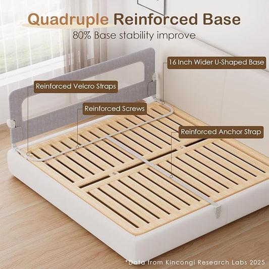 Bed Rail for Toddlers, 71 Inch Wider U-Shape Base Toddler Bed Rails, Swing Down Breathable Baby Bed Rail Guard for King, Queen, Full, Twin Bed Guard Rail for Toddlers