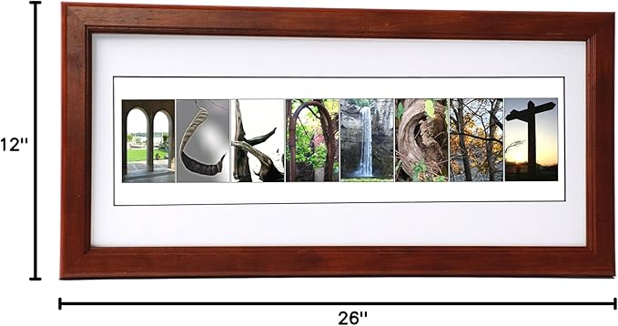 Creative Letter Art Personalized 12 by 26 inch Framed Sign in Nature Themed Alphabet Photograph Letters for Personalized Wedding Gift, Graduation, Anniversary, Childrens Name or any Occasion