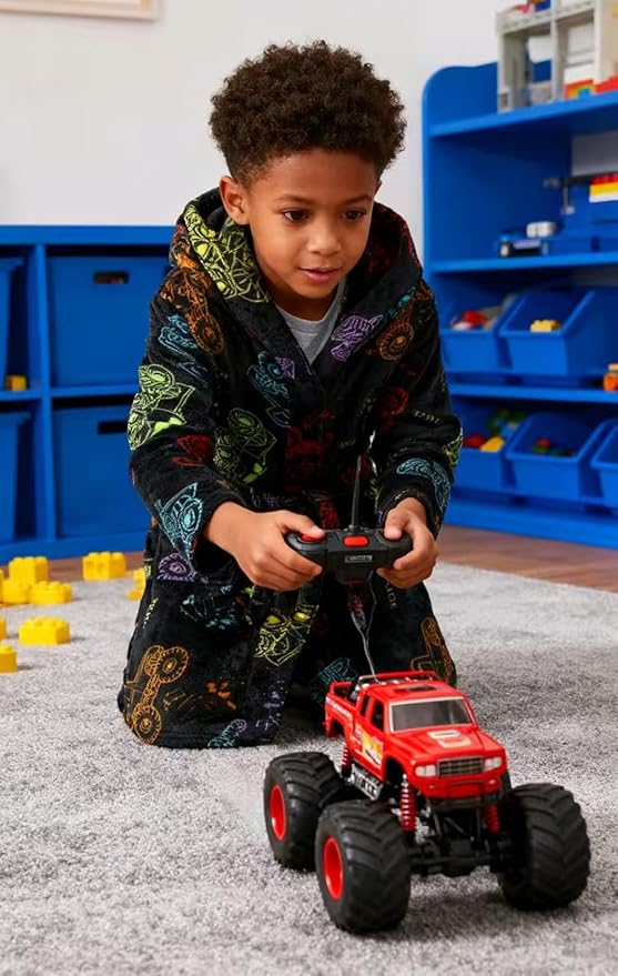Boys Girls Robe Kids Flannel Hooded Bathrobe Sleepwear Pajamas Toddler Soft Plush Robes for Girls 2-16 Years