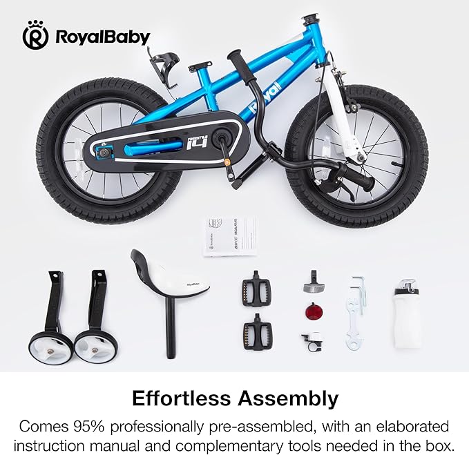 RoyalBaby Kids Bike Freestyle Classic & EZ Balance Pedal Switchable Bicycle, 12 14 16 18 Inch, 3-10 Years Toddler to Big Kids