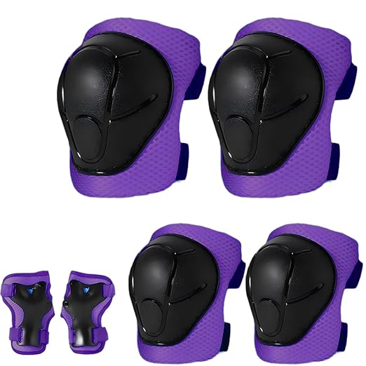 Gradient Color Kids Protective Gear Set Knee Pads for Kid 2-14 Years,W/ Adjustable Strap Kids/Youth Knee Pads Elbow Pads Wrist Guards Set for Inline Roller Skates,Cycling,BMX Bike,Skateboard,Scooter