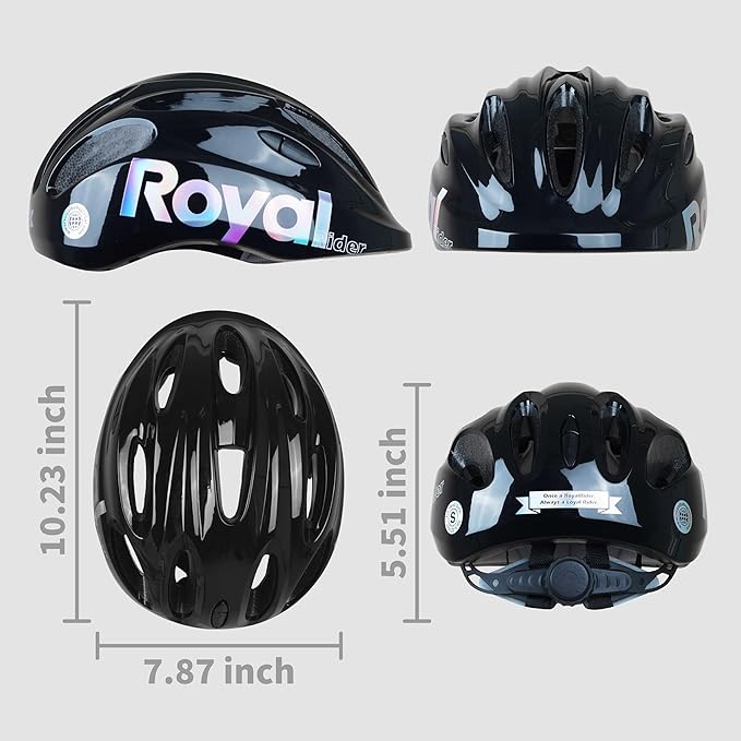 RoyalBaby Kids Helmet 0.47 lb Ultra-Lightweight & Adjustable for Ages 5-13 Years, Ideal for Cycling, Scooter, Balance Bike & More Sports, 4 Vibrant Colors Available