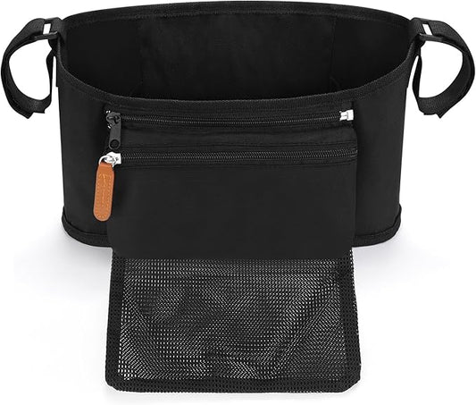 Accmor Universal Stroller Organizer with Detachable Phone Bag and Diaper Pocket, Stroller Bag Caddy Organizer Stroller Accessories for Uppababy, Baby Jogger, Nuna, Doona, Britax Strollers