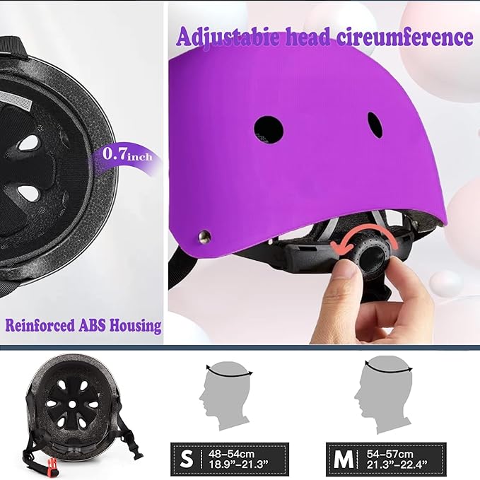 Kids Helmet,Toddler Skateboard Helmets for Ages 2-3-5-8-14 Years Boys Girls with Knee and Elbow Pads Wrist Guards fit Roller Skates,Skateboarding,Skating Scooter Adjustable Kids Helmet
