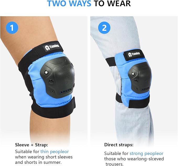 Skateboard Protective Gear Knee Pads and Elbow Pads Set, Elbow and Knee Pads for Roller Skating Wrist Guards Skateboarding Pads