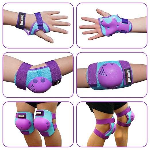 Kids/Youth Knee Pads Elbow Pads Wrist Guards 3 in1Protective Set, for 3-15 Years Child Roller Skates, Cycling, Inline Skating, Skateboard, BMX Bike, Balance Bike, Scooter Riding Sports