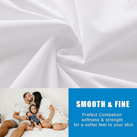 2 Pack Mattress Protector King Size 100% Waterproof Fitted Mattress Cover, Breathable Noiseless & Machine Washable Bed Cover Deep Pocket from 5" to 21", Bed Protector for Pets Kids Adults -Vinyl Free