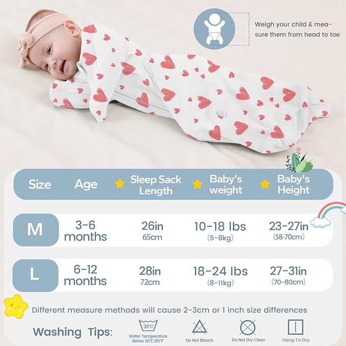 ZIGJOY Baby Transitional Swaddles for Newborns: 0.5 Tog Arms Up Sleep Sack 3-6-12 Months Soft Cotton Shark Fin 2 Way Zipper