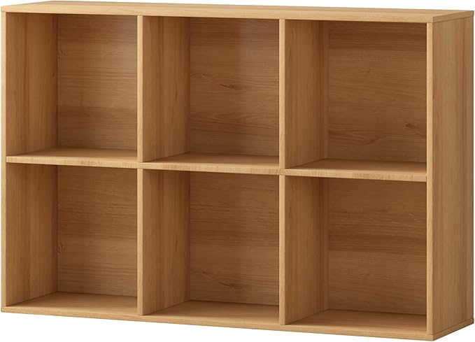 Jpiziso 6 Cube Storage Organizer, Wooden Cube Shelves with Closed Back Panel, Reversible Bookcase, Cubes Closet Organizer for Home, Living Room, Kids Room, Office, Bedroom, Study, Hallway