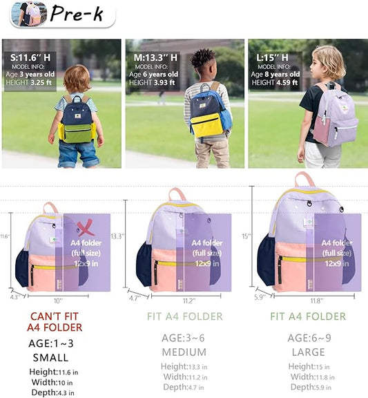 Preschool Toddler Backpack For Boys Girls, School Mini & Travel, Small Kids Child Backpacks, Kindergarten Elementary bag, 11.6" H