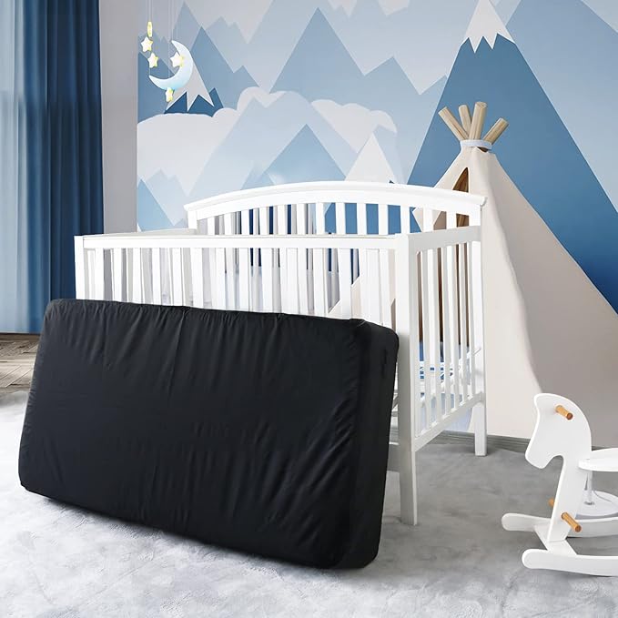 Crib Mattress Bags for Moving, Waterproof Mattress Protector Crib Size Mattress Cover for Moving and Storage, Strong Zipper, Reusable Thick Moving Supplies & Moving Bags, Black