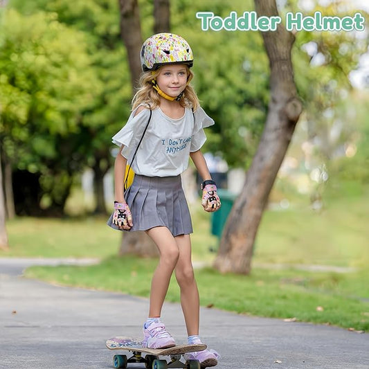 Toddler Bike Helmet with Gloves and Backpack Set, 3 Sizes for Baby Infant to Kids Ages 1-3 3-5 5-8+, Adjustable Boys Girls Bike Helmet for Bicycle/Scooter/Skateboard/Roller Skate