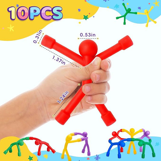 Magnetic Toddlers Sensory Toys, 10Pcs Road Trip Car Airplane Travel Activities Essentials Toy for Kids Ages 4-8, Fidget Toys for Adults Teens Boys girls Stress Relief, Strong Fridge Magnet Men People
