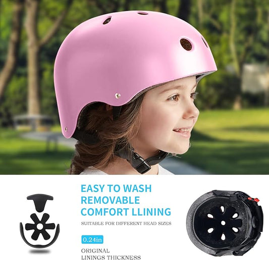 Adjustable Gradient Color Kids/Toddler Bike Helmet for 1-2-3-5-8-14 Years Boys Girls,Skateboard Helmet with Knee and Elbow Pads Wrist Guard Roller Skates,Cycling,Skating Scooter Longboard