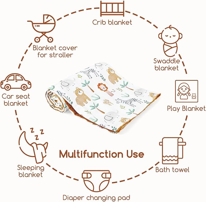 Baby Blankets for Girls, Toddler Newborn Blanket Double Layer with Dotted Backing Crib Receiving Blanket for Toddler Nursery Bed Blanket, Animal, 30x40 Inches