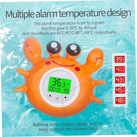 Digital Baby Bath Thermometer Baby Safety, Room Thermometer with LED Display Temperature Warning, Infant Bath Toys Floating Toy