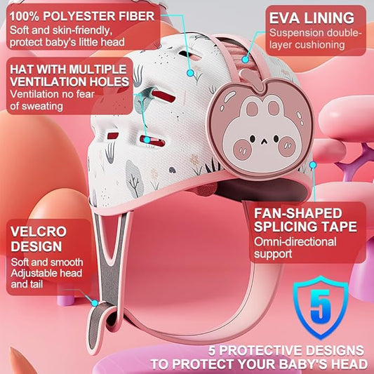 Baby Helmet for Crawling Walking Baby Head Protector Head Protection for Infant Baby Soft Cushion Safety Toddler Headguard 1-2 Years Old 6-12 Months