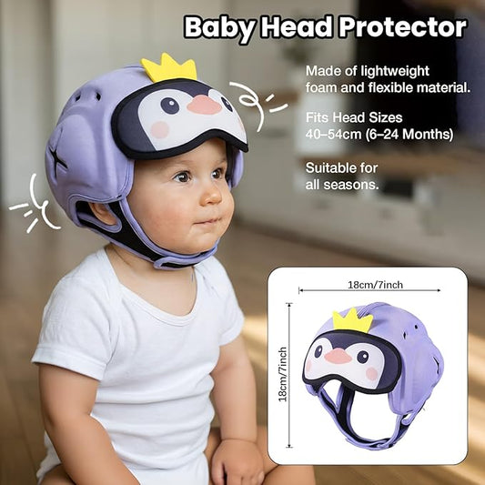 Mambobaby Baby Head Protector Safety Helmet Baby Helmet for Crawling Walking,Extra-Thick Deep Forehead Padding,Ultra-Lightweight, Breathable, Toddler Helmet 6-24 Months-Penguin