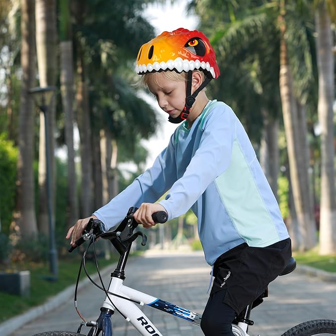 Toddler Kids Bike Helmet,3D Dinosaur Helmets for Boys Girls Infant/Baby to Children 1/2/3/4/5/6/7/8 Years Old Lightweight Adjustable Multi-Sports Bicycle Scooter Skateboard Skating Cycling