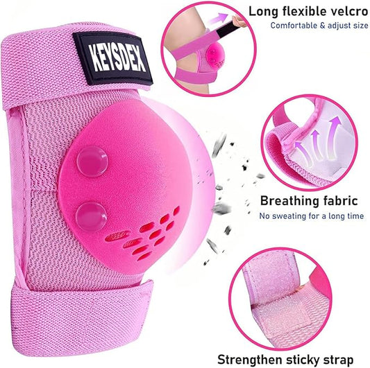 Kids/Youth Knee Pads Elbow Pads Wrist Guards Protective Gear Set for 3-15 Years, Child Roller Skates, Cycling, BMX Bike, Skateboard, Inline Skating, Scooter Riding and Outdoor Sports