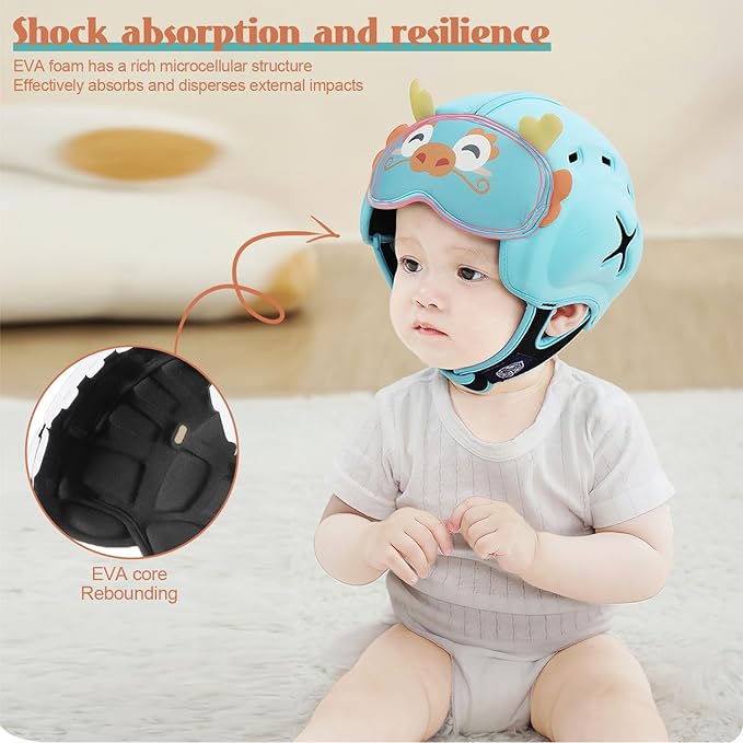 MamboBaby Baby Safety Helmet, Baby Head Protector for Crawling & Walking, Ultra-Lightweight Breathable - Soft Adjustable Toddler Head Guard, Anti-Bump, for 10-24 Months