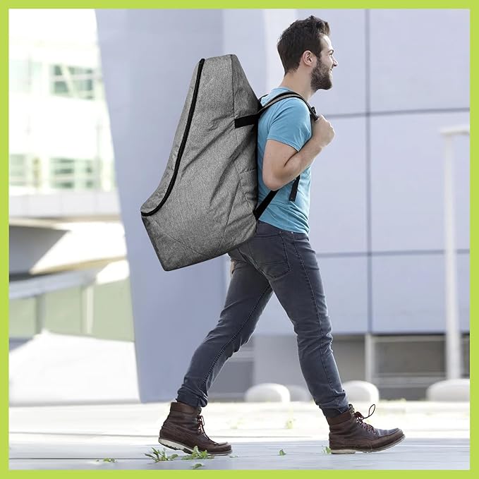 ZRRAJOY Padded Car Seat Travel Bag for Airplane, Heavy Duty Backpack for Air Travel, Water-Resistant Carrier with Shoulder Strap, Fits Most Car Seats (Grey)