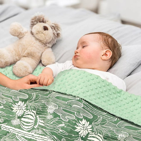 Baby Blankets for Girls, Toddler Newborn Blanket Double Layer with Dotted Backing Crib Receiving Blanket for Toddler Nursery Bed Blanket, Cactus, 30x40 Inches
