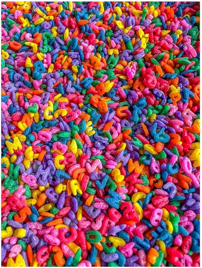 2 Cups of Rainbow Alphabet Pasta Sensory Bin Filler For Sensory Table