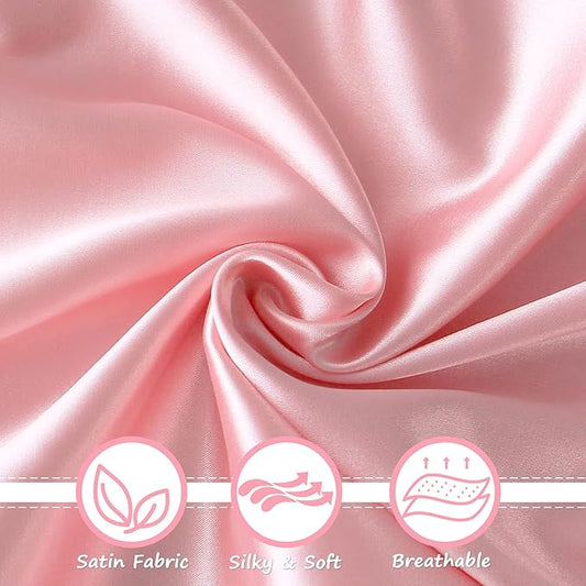 Bassinet Sheets for Baby Girl 1 Pack, Satin Bassinet Sheet Soft Fitted Bassinet Sheet for Baby Hair Silk Feeling Sheet for Rectangle, Hourglass, Oval Cradle or Bassinet Pad&Mattress, Pink