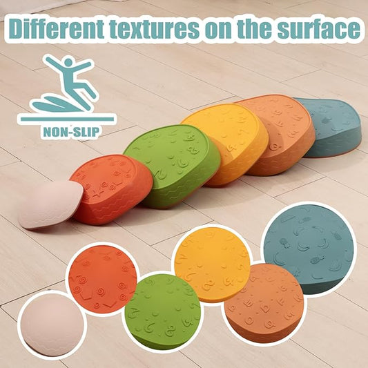 Fanboxk Stepping Stones for Kids,Non-Slip Toddler Sensory Stepping Stones for Promoting Toddler Balance Coordination Skills,Obstacle Courses Sensory Toys Outdoor or Indoor Play for Kids Age 3-8