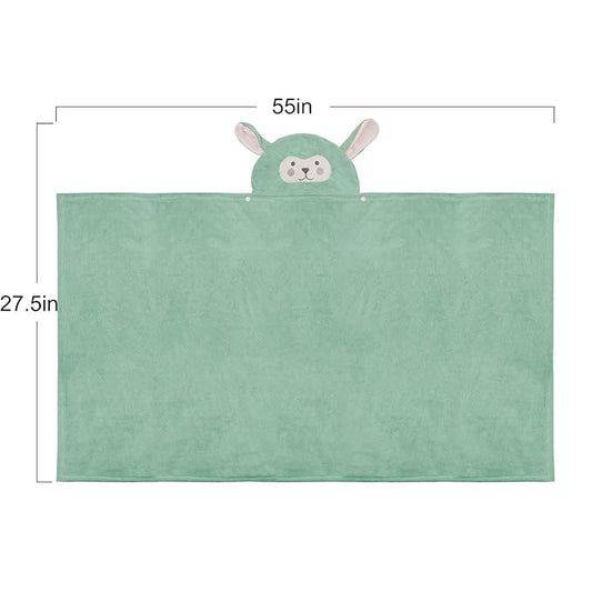 ROMASA Baby Bath Towel Ultra Soft Hooded Towel Highly Absorbent Bathrobe Blanket Toddlers Shower Gifts for Boys Girls- 27.5" x 55" (Green)