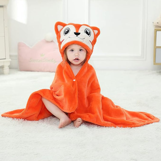 Wearable Blanket Hoodie for Kids Toddlers Hooded Towels Soft Cozy Wearable Throw Blanket Hoodie for Boys Girls