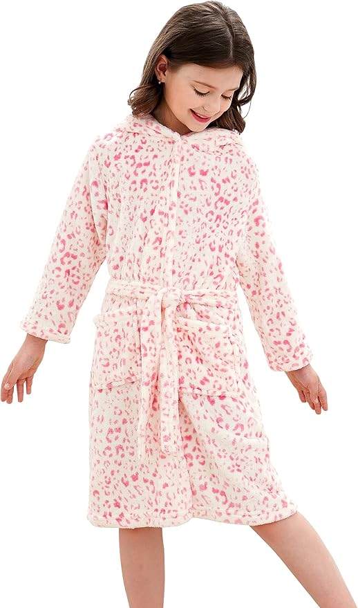 Doctor Unicorn Soft Hooded Rainbow Bathrobe Sleepwear for Girls