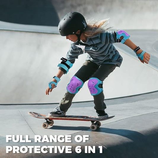 BOSONER Kids/Youth Knee Pad Elbow Pads Guards Protective Gear Set for Roller Skates Cycling BMX Bike Skateboard Inline Skatings Scooter Riding Sports