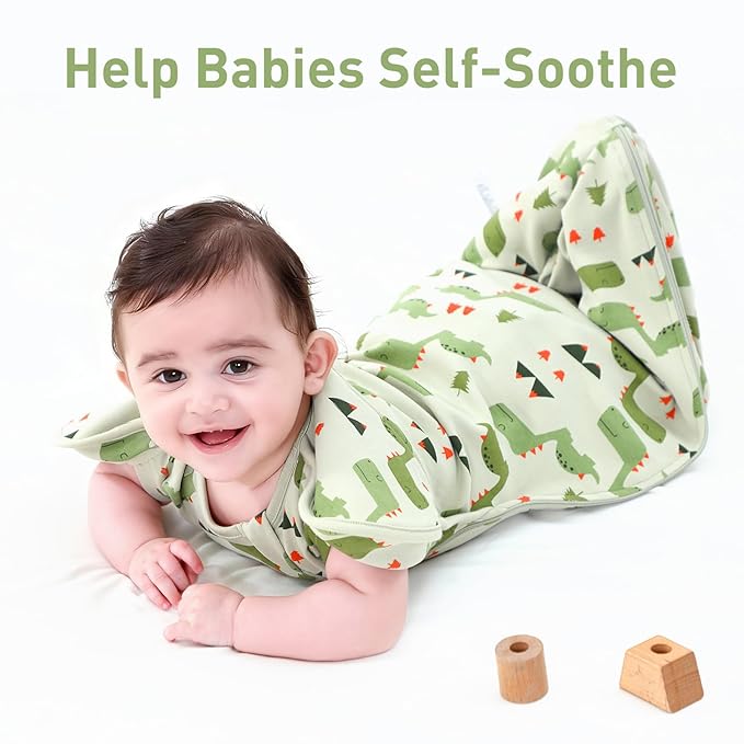 Arms Up Baby Sleep Sack Swaddle - 2 Pack Cotton Transitional Swaddle Blanket for Newborns 0-3 Months, 3-Way Wear for Snug Fit, Calms Startle Reflex, Easy Diaper Changes