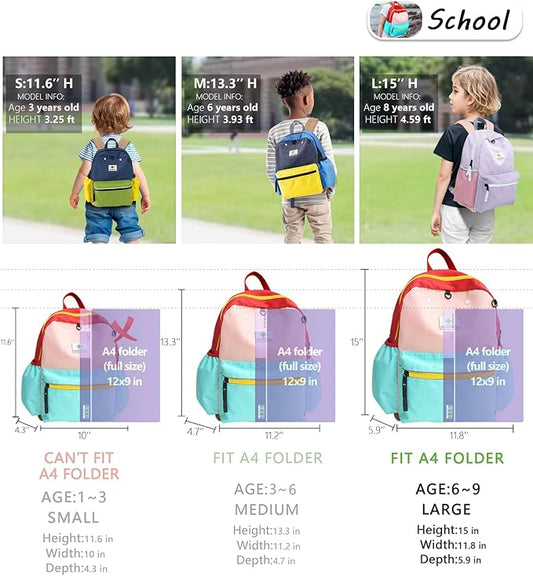 Kids' Backpacks for Girls & Boys - Kindergarten to Elementary School, Bookbag for School & Travel, Small Child Toddler Backpack, 15" H, Ages 6-9
