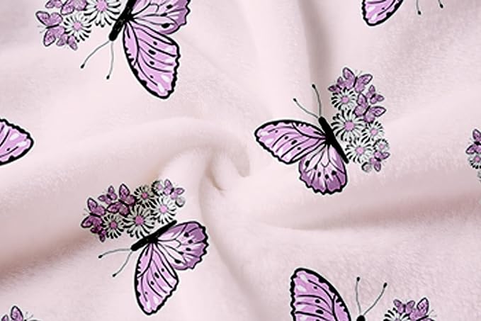 Umeyda Girls Fleece Hooded Robes, Warm Printed Bath Robe for Kids Soft Fuzzy Bathrobe for Gifts