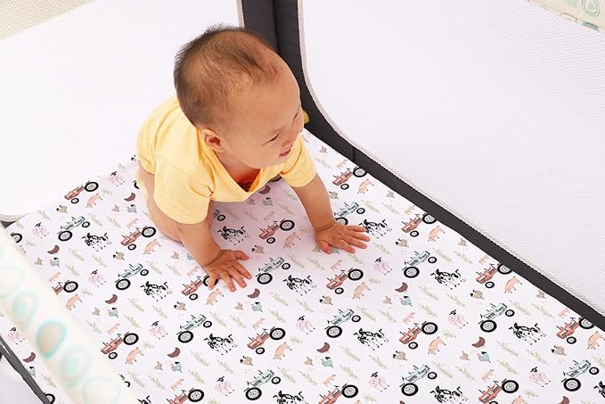 TotAha Premium Stretchy Pack N Play Playard Sheets | Mini Crib Sheets (2-Pack) -Hypoallergenic, Silky Comfort, Buttery Soft, Calming Effect, All-Season Jersey-Knit Sheets 38 X 24 Halloween Pumpkin