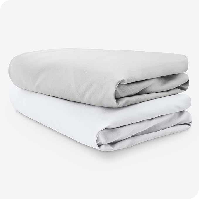 Bare Home 2-Pack Fitted Crib Sheets - Premium 1800 Ultra-Soft Microfiber - Breathable - Baby Sheet - for Boys & Girls - Fits Standard Crib and Toddler Mattresses (Cloud Grey/White)