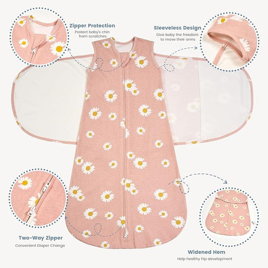 ZIGJOY Baby Swaddle Sleep Sack, 1.0 TOG Sleep Sack Swaddles for Newborns & infant 0-6 Months 100% Cotton Baby Wearable Blanket for Newborn Registry Essentials