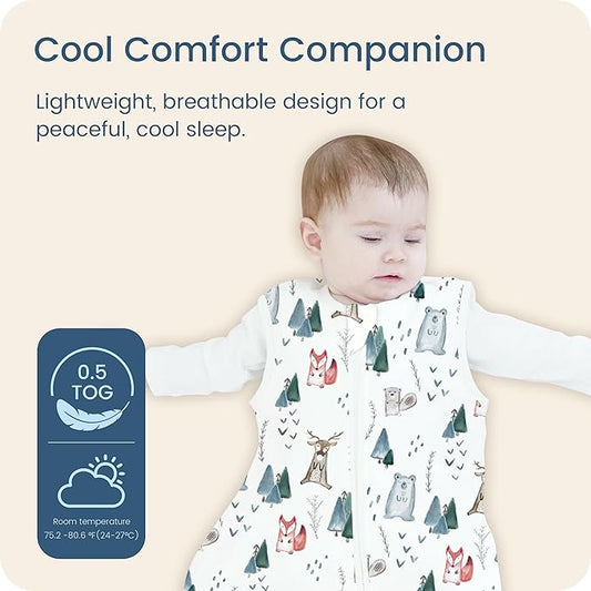 Toddler Sleep Sacks 2T-3T-4T, 0.5 TOG Light Summer Wearable Blankets, Extra Long XL Sleeping Bags, 2 Pack