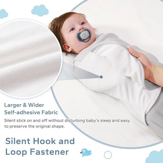 ZIGJOY Swaddle Sleep Sack Newborn 1.5 Tog Fleece Wearable Blanket Baby 0-6 Months - Lightweight MicroFleece Winter Sleeping Sacks Bag for Infant Girl Boy Gifts, Grey